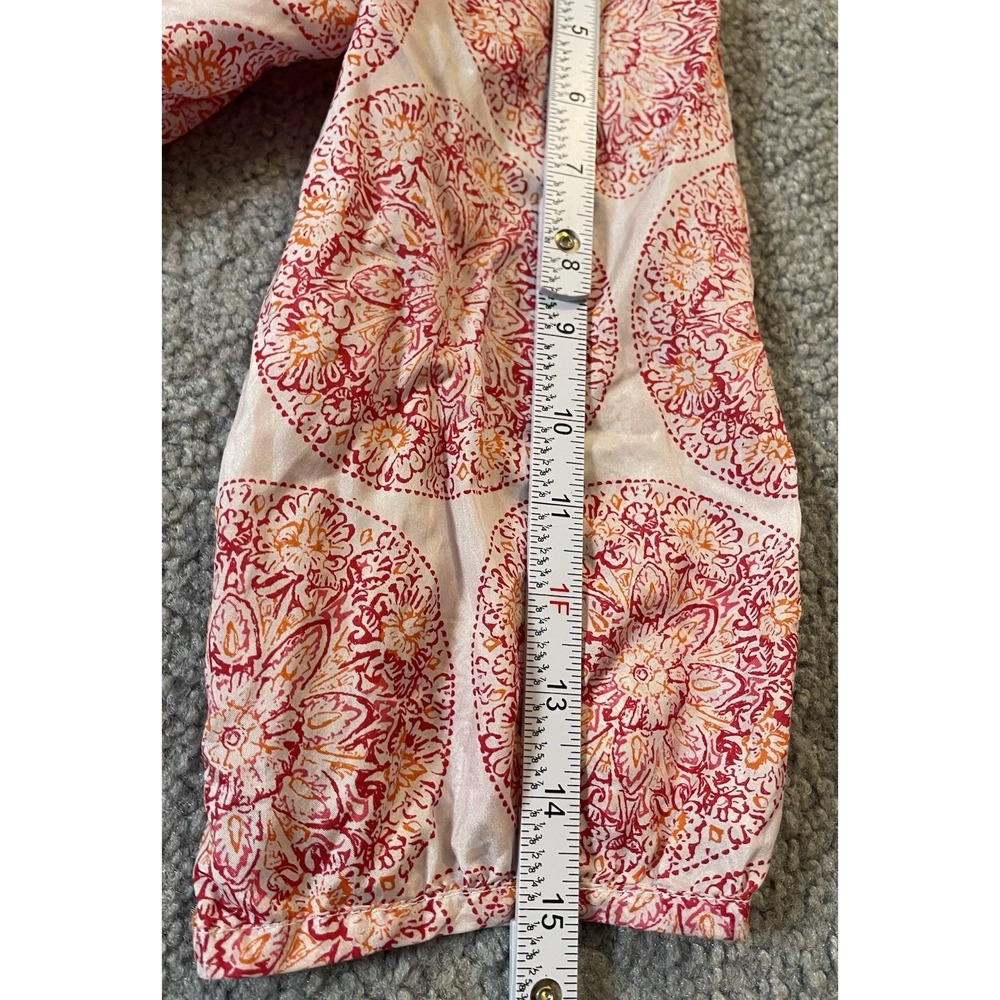 Calypso Saint Barth Silk Floral Blouse S Pink Embroidered Lace Trim Boho - Picture 9 of 13